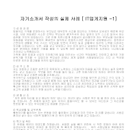 자기소개서 작성사례(IT업계) 자기소개서 작성사례(IT업계)